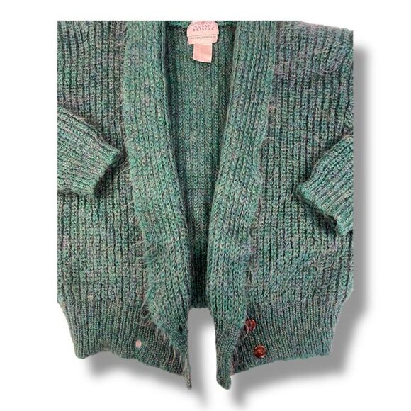 Vintage Susan Bristol Mohair Blend Cardigan Fuzzy Sweater Size Medium - Picture 2 of 5